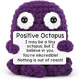 Calkkrer Gehäkelte Positive Qualle Kuscheltiere, Glücksbringer und Taschenumarmung, Emotionale Unterstützung Geschenk, Entspannungs- und Aufmunterungs Geschenk