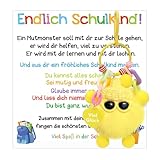 Augesak Schlüsselanhänger Schulkind, Glücksbringer Schulanfang Junge Mädchen, Endlich Schulkind Schlüsselanhänger, Geschenk Glücksbringer Schule, Einschulung Schulanfangsgeschenk (Gelb)