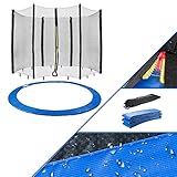 Arebos Trampolin Randabdeckung und Netz | Ersatznetz | Sicherheitsnetz | Gartentrampolin Trampolinnetz | Randabdeckung UV-beständig & wasserabweisend | 305 cm Netz für 6 Stangen