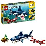 LEGO 31088 Creator Bewohner der Tiefsee, Spielzeug mit Meerestieren Figuren: Hai, Krabbe, Tintenfisch und Seeteufel, Set für Kinder ab 7 Jahre