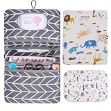 Aolso Baby Windeltasche mit Wickelunterlage, Tragbare Wickelunterlage Wasserdichte, Windeltasche Organizer, für unterwegs mit viel Platz, Kleine Wickeltasche, für Unterwegs Wickel Clutch
