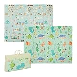 Relaxdays Spielmatte, faltbar, schadstofffrei, doppelseitig, 200 x 150 cm, XPE-Schaumstoff, Krabbelmatte Baby, bunt