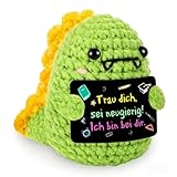 HUKUMA Geschenke zur Einschulung für Mädchen Junge, Geschenk Dino Kuscheltier Mutmacher Einschulung, Schultüte Füllung, Glücksbringer Schulanfang für Schulkind Schulstart 1. Klasse Motivation