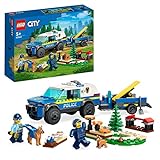 LEGO 60369 City Mobiles Polizeihunde-Training, Polizeiauto-Spielzeug mit Anhänger, Hunde- und Welpenfiguren, Tier-Set für Kinder ab 5 Jahren
