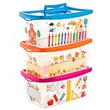 Aufbewahrungsbox Kinder, Aufbewahrungsbox mit Deckel Kinder, Aufbewahrungsboxen Kinder, 3 Stück Kinderbox mit Deckel, 4L, um Spielzeug, Bücher und Kleidung aufzubewahren und zu organisieren