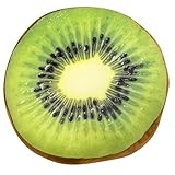 KUKUShining Kiwi Plüsch, Weiches Rundes Obst Kissen Dekoratives Gefülltes Kissen Sitzpolster Plüschspielzeug Für Couch Stuhl Sofa Boden(20cm/7.8in)