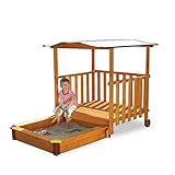 Spielhaus mit Sandkasten aus Holz 105 x 130 cm (GASPO)