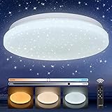 OPPEARL LED Deckenlampe Dimmbar 28cm, LED Deckenleuchte mit Fernbedienung 24W 2400LM Sternenhimmel Rund Lampe für Kinderzimmer Wohnzimmer Schlafzimmer Büro Esszimmer Küche 3000K-6500K