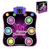 Aucrsozk Kinder Tanzmatte für ab 3 4 5 6 7 8 9 10+ Jahre Alt mit Bluetooth, Musik Tanzpad mit 6 LED Lichtpfeile für Mädchen, Elektronisch Tanzmatte Spielzeuge mit 5 Spielmodi und Anti-Rutsch Material