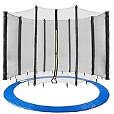 Arebos Trampolin Randabdeckung und Netz | Ersatznetz | Sicherheitznetz | Trampolinnetz | Trampolinschutz 244, 305, 366, 396, 430, 460 cm | für 6,8 oder 12 Stangen | 244 cm, Netz für 6 Stangen