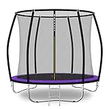 Baunsal® Trampolin Outdoor Ø 244 cm (FGIS) lila Komplettset Sprungmatte mit Netz und Leiter Gartentrampolin Outdoor Spielzeug Kinder Trampolin Kinder Outdoor Spielzeug Garten