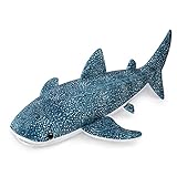 lilizzhoumax Walhai Plüschtier Kuscheltier Hai 82cm/32 Zoll Simuliertes Tier Kawaii Realistische Spielzeug für Ozean Tiere Sammeln Geburtstagsgeschenk für Kinder Jungen Mädchen blau
