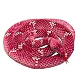 Uixxducc Große Schlange Kuscheltier Plüschtier Schlange Kuschelschlange Realistische Schlange Plüschstofftier Riesige Schlange Stofftier Spielzeug für Kinder (Rot,80cm)