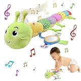 Herenear Baby Musical Raupe Kuscheltier, Raupe Plüschtier Spielzeug mit Lineal, Greifling zum Rasseln Baby, Baby Stofftier Spielzeug, Tolles Geschenk für Jungen und Mädchen