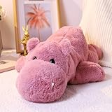 Leahaoe Weighted Stuffed Animal, uscheliger Plüsch-Flusspferd – Weiches Stofftier für Kinder und Erwachsene – Rosa – Größen: 55 cm (2 kg)
