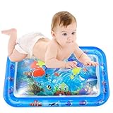 Wassermatte Baby BPA Frei I ENCOVY Wasserspielmatte Aqua Matte Wasser Baby I Aufblasbares Bauchzeit Babymatte Spielzeug ab 3, 6, 9 Monate I Babyspielzeug Bauchlage Spielmatte befüllbar Matt,66x50cm