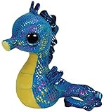 TY 36021 - Neptune - Seepferd mit Glitzeraugen und bunt glitzerndem Körper, Glubschi's, Beanie Boo's, 15 cm, blau