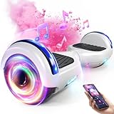 Hoverboard Complete for Children, Hoverboard with LED Lights and Bluetooth, Gift for Children, White