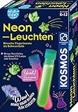 KOSMOS 654191 Fun Science - Neon-Leuchten, Kreative Experimente im Schwarzlicht, Experimentier-Set für Kinder ab 8 Jahre