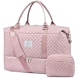 LOVEVOOK Reisetasche Sporttasche Damen Groß mit Kulturtasche Weekender Travel Duffle Bag, Schuhfach & Nassfach Kliniktasche Geburt Wickeltasche Wasserdicht Handgepäck Tasche für Reise Gym Camping