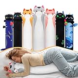 Mewaii Graue Katze Plüschtier 50CM Lange Katze Kuscheltier Plüschtier Katze Kissen für Kinder Geschenk ab 3 Jahren