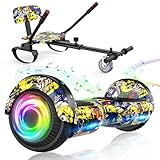 SISIGAD Hoverboard Kart, Hoverboard für jedes Terrain, selbstbalanciert, 6,5 Zoll, mit Bluetooth-Lautsprechern und LED-Lichtern, Hoverboard für Kinder