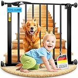 KIDIZ® Türschutzgitter Absperrgitter Treppengitter Kindergitter | Gitter Haustier | ohne Bohren | beidseitig schwenkbar, Farbe: Schwarz, Größe: 88-101 cm