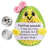 Camptrip Pocket Hug Avocado, Positive Kartoffel Avocado, Kreative Positive Avocado Puppe, Mutmacher Geschenk, Glücksbringer Prüfung Geschenk mit Positiver Energiekarte, Motivationsgeschenke