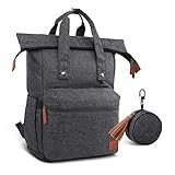 Hafmall Wickelrucksack faltbare und wasserdichte Wickeltasche mit großem Fassungsvermögen, Dekompressions- und atmungsaktiver Reiserucksack für Mama und Papa