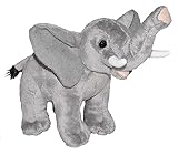 Wild Republic Wild Calls Elefant, Elektronisches Kuscheltier, Spielzeug für kleine Kinder, Stofftier mit Funktion, Mädchen-Geschenke, Authentische Tiergeräusche für Kinder, 20 cm