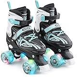 Apollo Super Quad X Pro | verstellbare Rollschuhe für Kinder | komfortable, größenverstellbare LED Roller Skates | Rollschuhe für Mädchen und Jungen | Größen 31-42