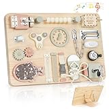 Joyreal Groß Montessori Busy Board - Motorikbrett Activity Board Motorikboard Montessori Spielzeug Brett Holzspielzeug Motorikspielzeug Sensorik Board