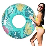 MoKo Schwimmringe mit Griffen für Erwachsene, Aufblasbar Schwimmreifen Wasserspielring, Groß 107 cm Schwimmring Luftmatratze Pool Spielzeug Wasserspielzeug für Strand Schwimmbad Draußen, Buntes