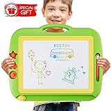 U-HOME zaubertafeln für Kinder, 43 x 37cm Kinder zaubertafel Große Doodle Board Pad Bunt Zeichenbrett mit 3 Magnetische Stempel für Kinder 3 4 5 Jahre Alt