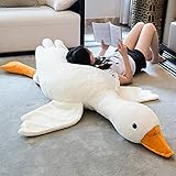 Tanha Gans Kuscheltier, Kuscheltier Gans, XXL Kuscheltier Plushie, Kawaii Kuscheltier Plush, Ente Kuscheltier, Großes Gänse-Stofftier (Weib., 190cm)