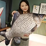 OUKEYI Simulations-Fisch-Plüschtier, weiches Fischdekorationskissen, Plüschkissen, Stofftier, Wurfkissen für Heimdekoration, Geschenke, Spielzeugkissen (60 cm)