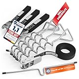 Naviable® Bodenanker Set [Für maximalen Halt] - inkl. Drehhilfe für müheloses Eindrehen - Erdanker aus rostfreiem Stahl (XXL Spanngurte & TÜV-geprüft) - Erdanker für Trampolin, Zelte, Pavillons & mehr