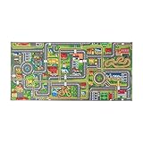 Carpet Studio Teppich Kinderzimmer 95x200cm, Kinderteppich, Spielteppich Straße Jungen & Mädchen, Teppiche für Babyzimmer, Schlafzimmer & Spielzimmer, Antirutsch, 30°C waschbar - Playcity