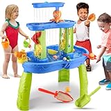 Jugana Wasserspieltisch - Wassertisch Kinder Outdoor - Matsch Spieltisch Sandtisch Wasserspieltisch Kinder Outdoor Sand Spieltisch Wasserspieltisch ab 1 2 3 4 5 6 Jahr Gartenspielzeug (Blau)