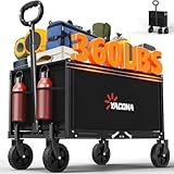 3 in 1 Bollerwagen Faltbar, 360 Lbs Leichter Bollerwagen Mit All-Terrain-Rädern, Handwagen Für Lebensmittel, Camping, Strand, Garten Und Sport schwarz