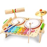 Musikinstrumente für Kinder ab 3 Jahr Montessori Spielzeug 4-5 Jahre Mädchen 6-7 Jahre Jungen Kinderspielzeug Musik Spielzeug Baby Trommel Kinder Schlagzeug