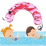 Schwimmgürtel Schwimmhilfe Schwimmgurt für Kinder Erwachsene: JanTeelGO Tragbare Schwimmkissen Kinder Eingebaute Pumpe - Multifunktionales U Shaped Travel Neck Taille Kissen (Rot)