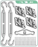 Sonnensegel Befestigung Set Sonnensegel Zubehör: Sonnensegel Befestigungsset Sonnensegel Spanner Seilspanner Edelstahl Karabiner Haken Spannschlösser M6, Dreieckig Rechteckig Sonnensegel Befestigungen