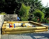 Spiel&Garten XXL Sandkasten nach Maß cm-Genau nach Wunsch Rundholz Ø12cm Holz in verschiedenen Größen (150cm x 150cm)