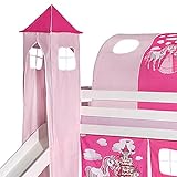 IDIMEX Turm Prinzessin zu Bett mit Rutsche, Spielbett, Rutschbett, Kinderbett in pink/rosa