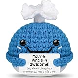 BDBFPAN Emotional Support Kuscheltier, Blauer Wal Gehäkelte Kuscheltiere, Geschenk für Kinder, Geburtstagsgeschenk, Valentinstagsgeschenk