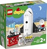 LEGO 10944 DUPLO Spaceshuttle Weltraummission, Spielzeug-Rakete mit Steine für Kleinkinder ab 2 Jahre, mit Astronauten-Figuren