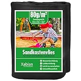 Xabian Sandkastenvlies 2m x 2m schwarz 80g/m² I Schutzvlies für Sandkasten gegen Unkraut I Ideal als Sandkastenfolie und Unterlage gegen Unkraut & Vermischen mit dem Untergrund