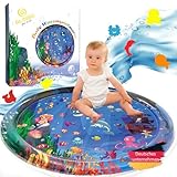 Glinbo Wassermatte Baby, Wasserspielmatte Baby BPA frei XXL, Bauchlage Spielzeug Baby ab 3, 6 und 9 Monate, Baby Wassermatte (XXL 100 cm)