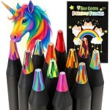 12 Regenbogenfarbstifte - Regenbogenkreiden - Mehrfarbstifte - Künstlerbedarf für Kinder von 8-12 Jahren, Geschenke zum Geburtstag für Mädchen von 5-12 Jahren, Bastelbedarf, Kleinigkeiten für Mädchen